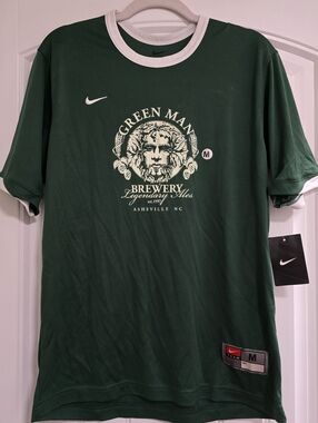 Nwt NIKE Dry Fit Green Man Brewery Athletic Top/ Jersey